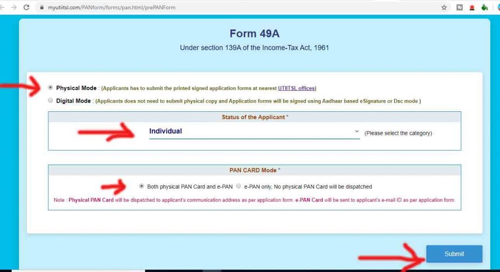 Csc uti pan card document eKYC